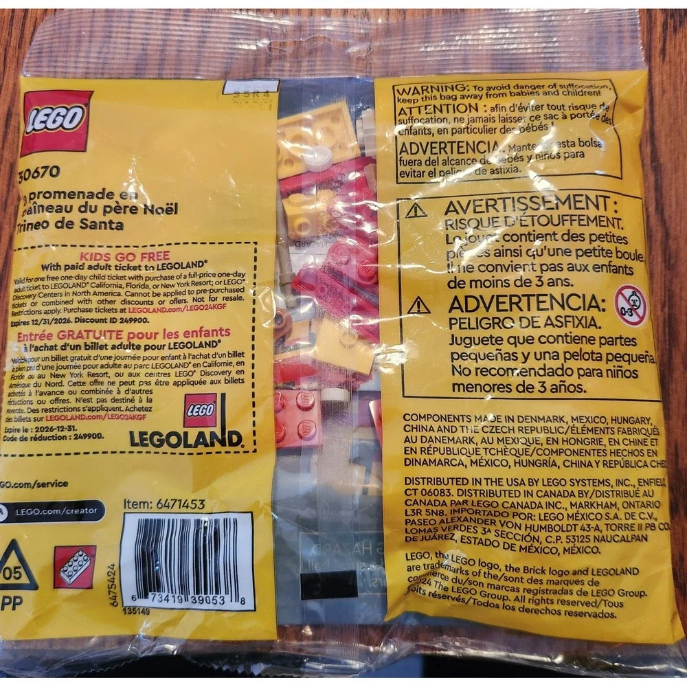LEGO Creator 30670‎ Santa's Sleigh Ride Polybag - Christmas! - Sealed New